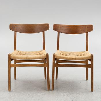 Hans J Wegner, stolar, 6 st, "Spisestolen", CH-23, Carl Hansen & Son, Odense Danmark, formgiven 1951.