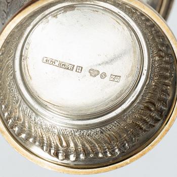 Bägare, 7 st, silver, KG Markströms, Uppsala 1912-1926.