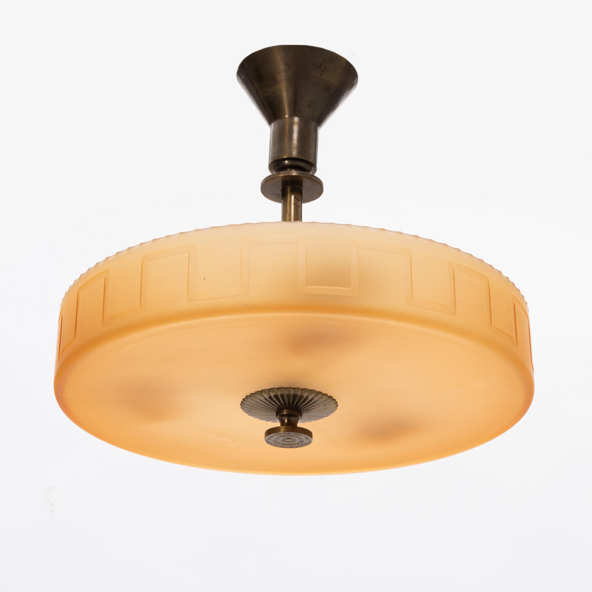 Harald Notini, taklampa, "6584", Arvid Böhlmarks Lampfabrik, 1930-tal.