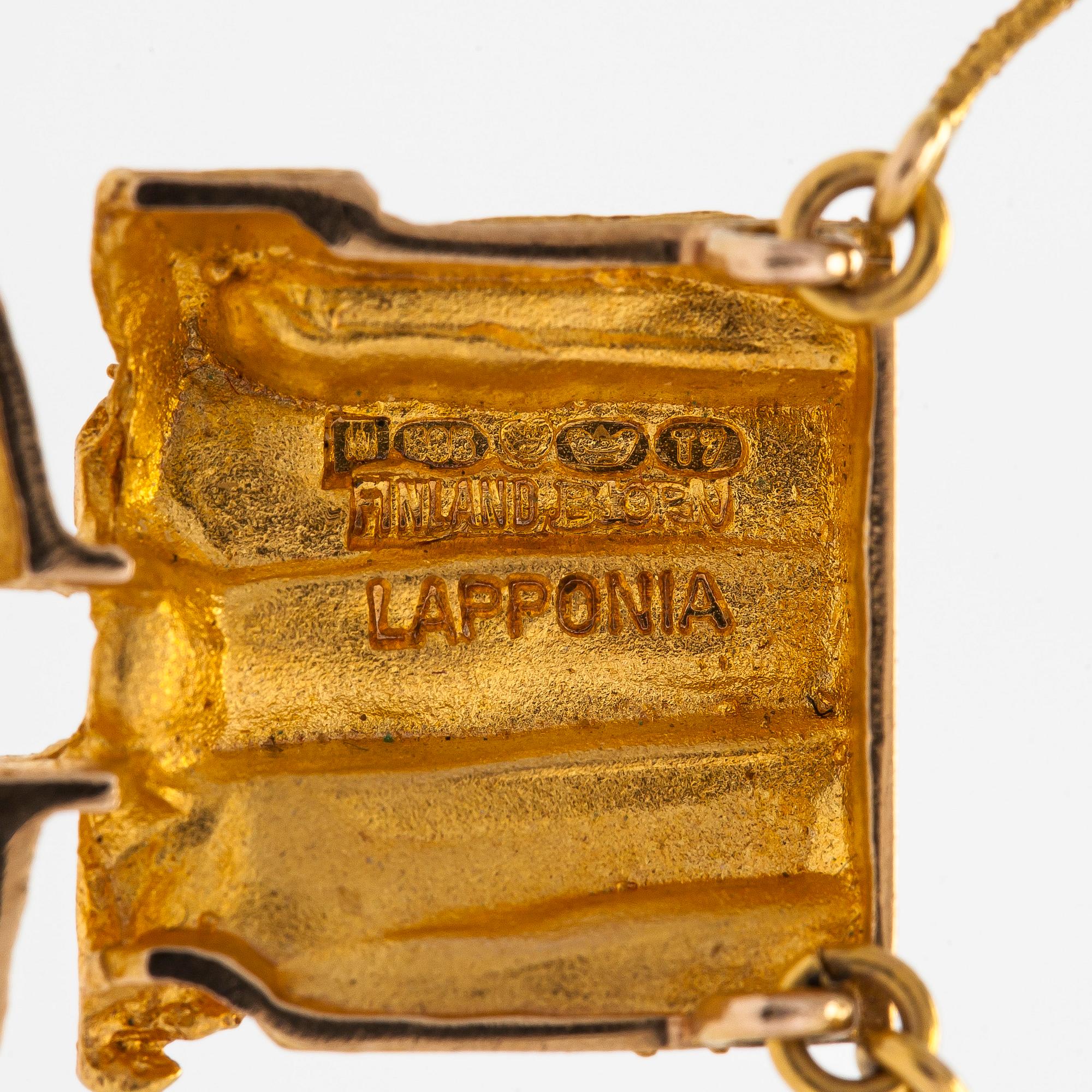 Björn Weckström, A 14K gold necklace 'Kelohelmet' with cultured pearls for Lapponia 1972.