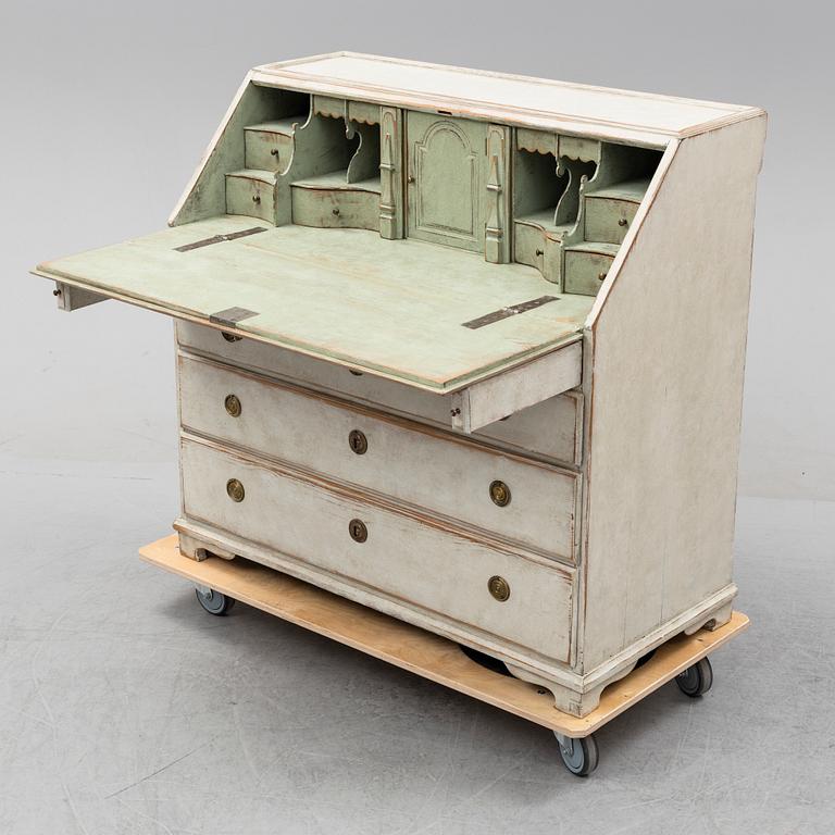 A painted secretaire, 18th Century.