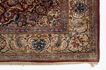 A semi-antique silk Kashan, central Persia, c. 210 x 140 cm.