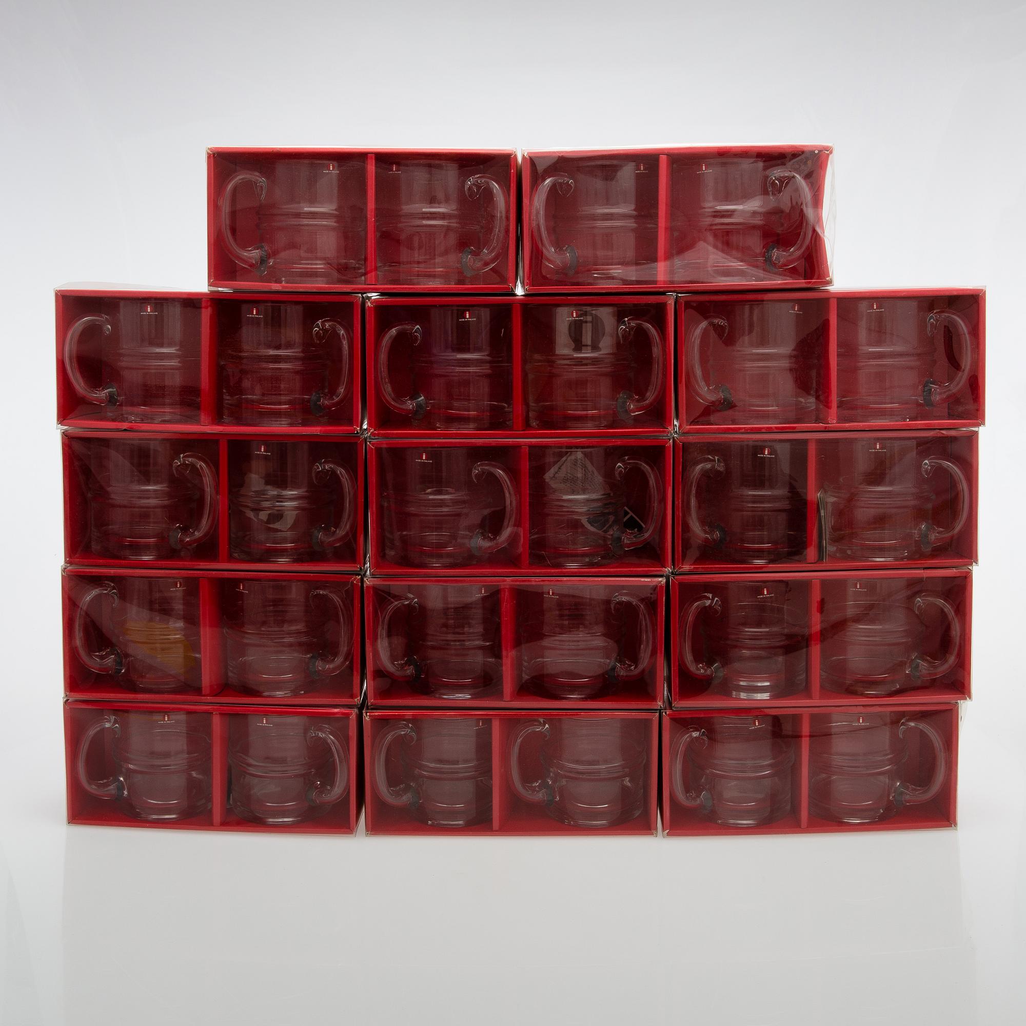 Timo Sarpaneva, ölstop, 28 st, "Droppring", 2054/55, Iittala, i originalaskar.