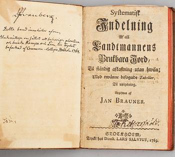 Undervisning & bagateller för folket, fem skrifter i fyra volymer, 1765-1827 (4 vol).