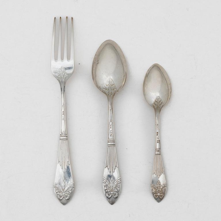 C.G. Hallberg, Cutlery, 18 pcs, silver, model "Empire", Stockholm 1918-1937.