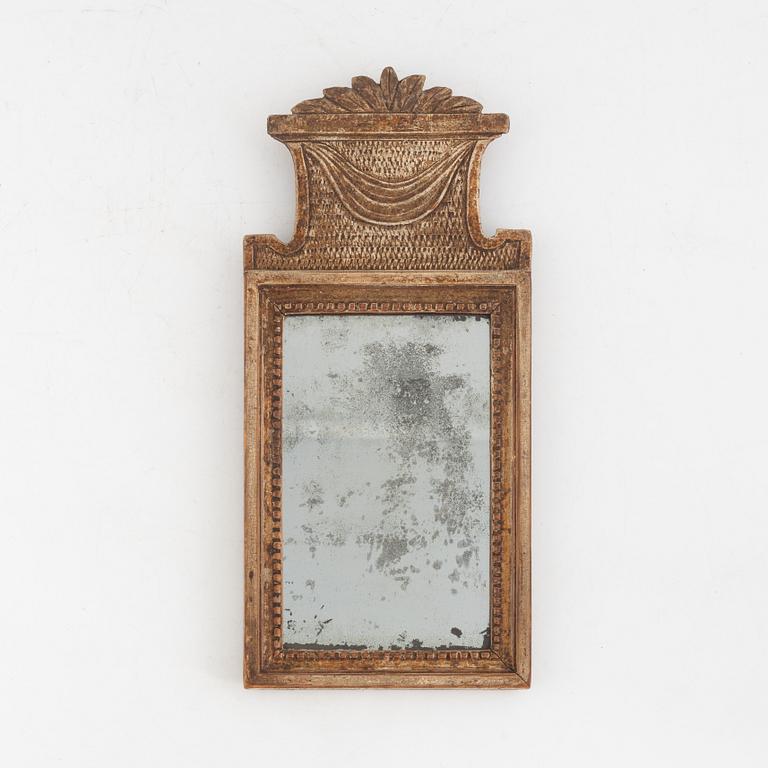 A Gustavian giltwood toilette-mirror by A Carlsson (master in Norrköping 1772-1801).