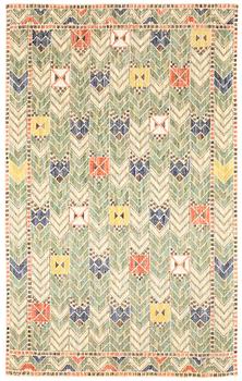 781. DRAPE. "Rågen". Inplock på linnebotten (flat weave). 212,5 x 131,5 cm. Signed AB MMF.