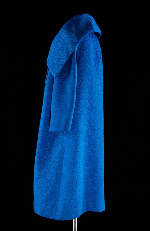 A bright blue silk coat by Lanvin.