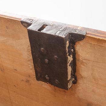 A wooden Dalecarlian chest, Sweden, dated 1820.