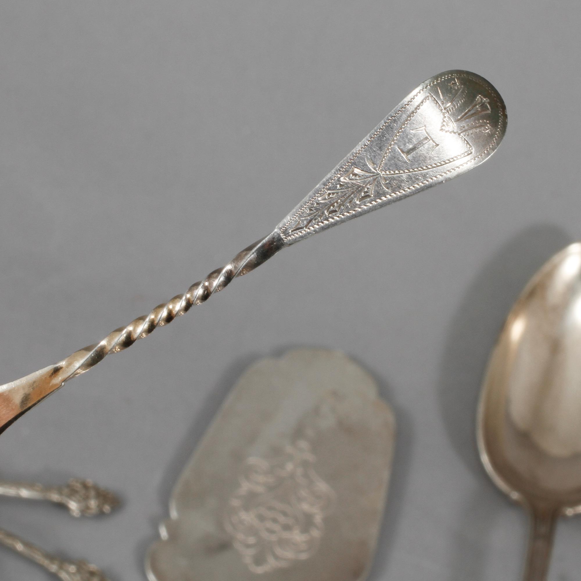 PARTI SILVER, 45 delar, mestadels Sverige, 1800-talets andra hälft- 1900-talets andra hälft, vikt ca 1140 g.
