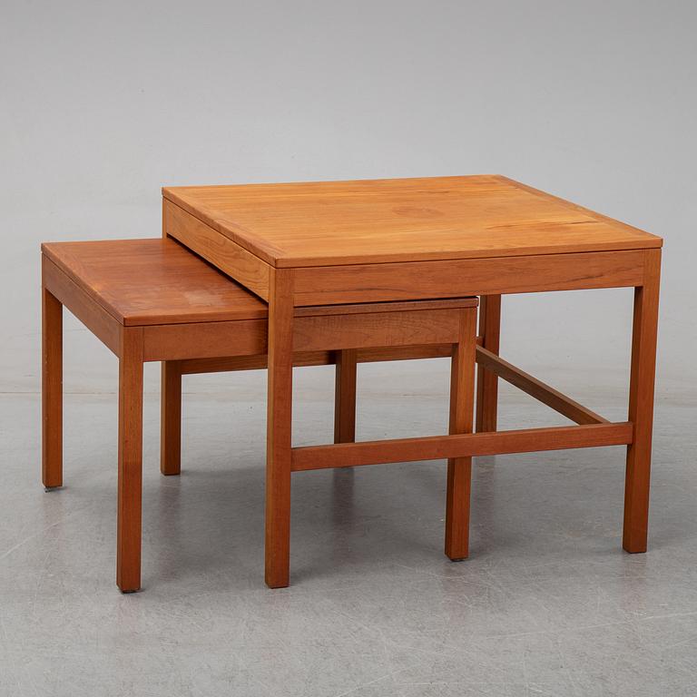 Børge Mogensen, a nest of teak tables medel 5377 from Fredericia Stolefabrik, Denmark, 1960's.