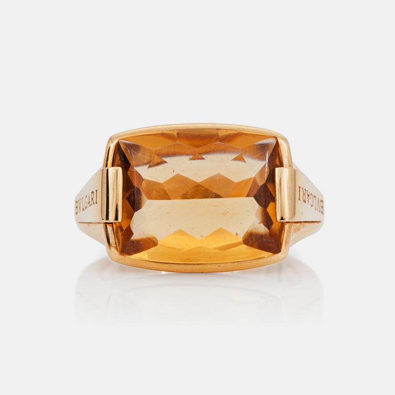 A Bulgari dome cut citrine ring.