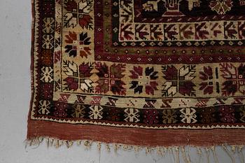 Matta, antik Avanos, ca 180 x 136 cm (samt 5 resp. 6 cm slätväv på vardera kortsida).