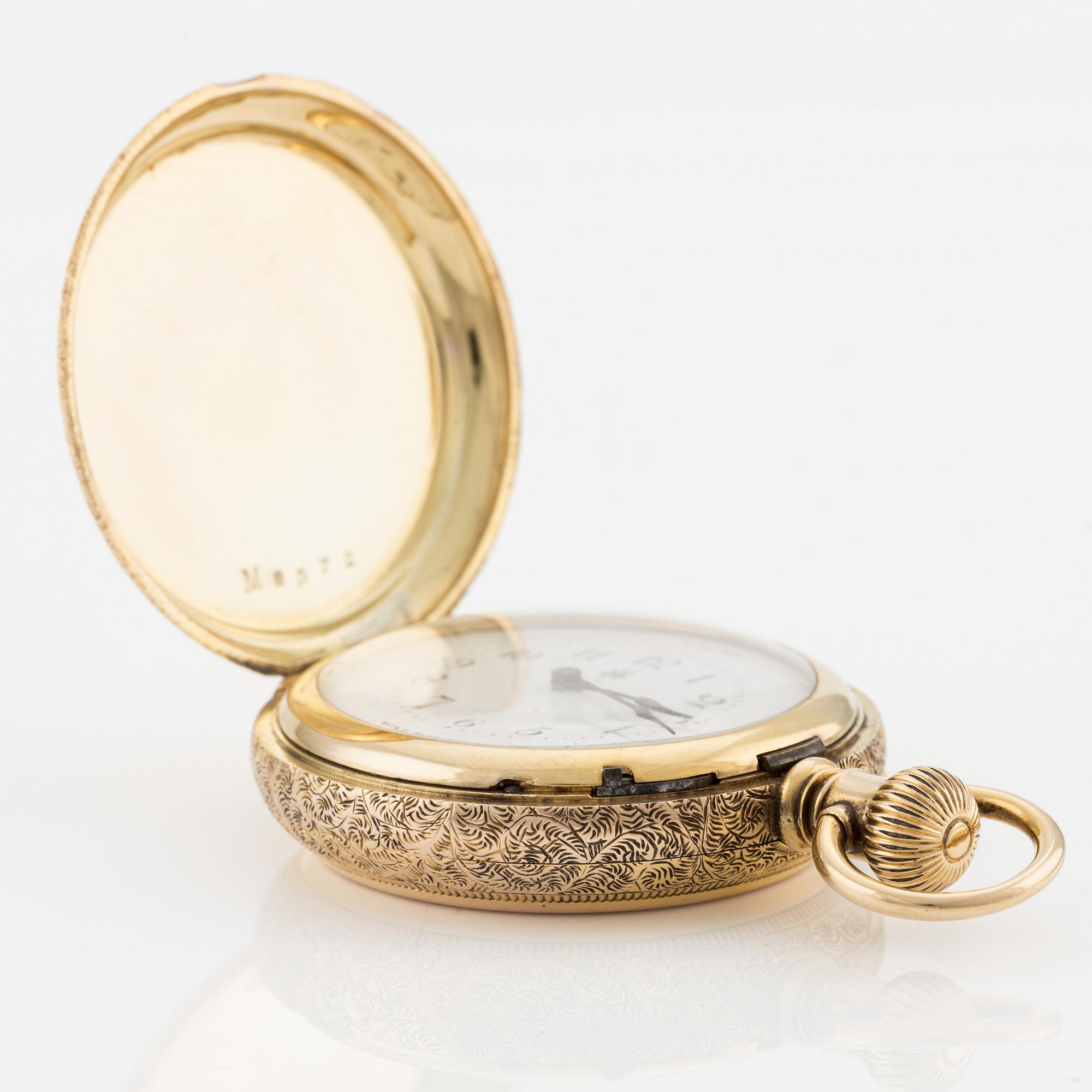 Waltham, pocket watch, hunter case, 42 mm.