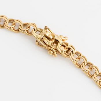 Necklace, 18K gold, graduated Bismarck link.