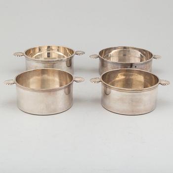Four silver plated bowls, Råström, mid 20th century.