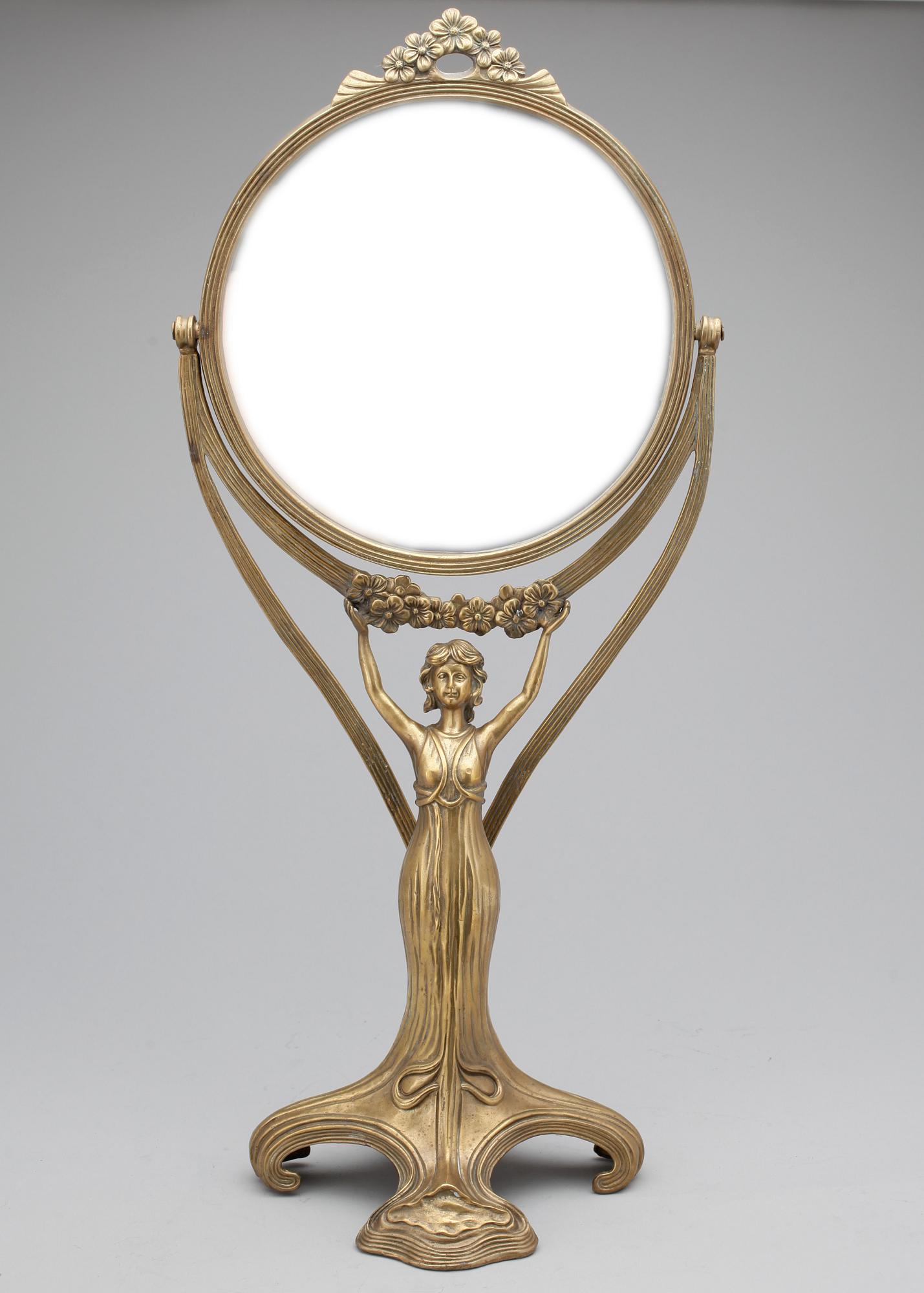 BORDSSPEGEL, metall, jugendstil, 1900/2000-tal.