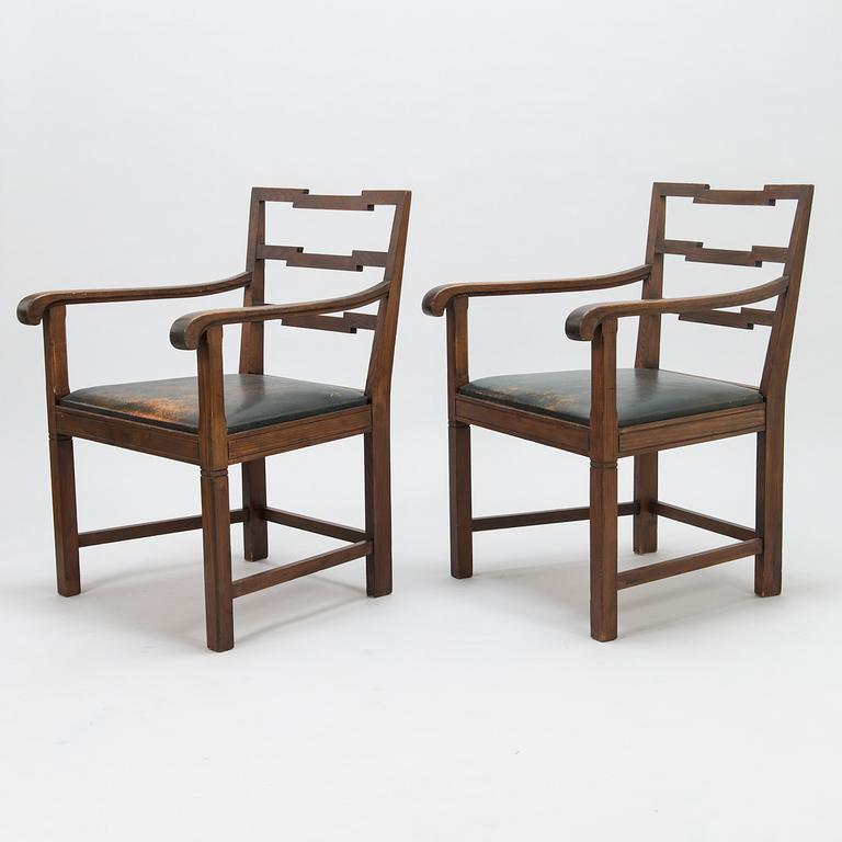 MIKKO S. NUPPONEN, a set of six 1930's 'Jukola' chairs for HMN Huonekaluliike Mikko Nupponen. Finland.