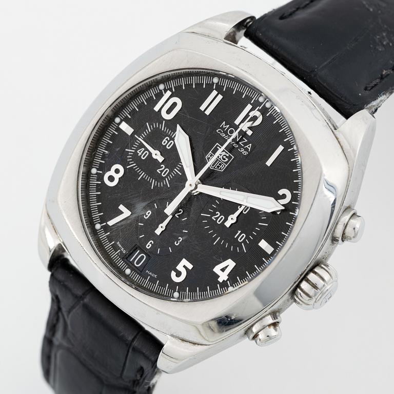 Tag Heuer, Monza, Calibre 36, wristwatch, 38 x 38 (44) mm.