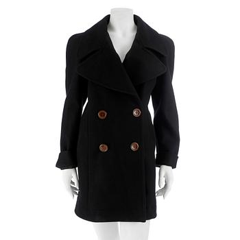 550. VIVIANNE WESTWOOD red label, a black wool coat, size 44.
