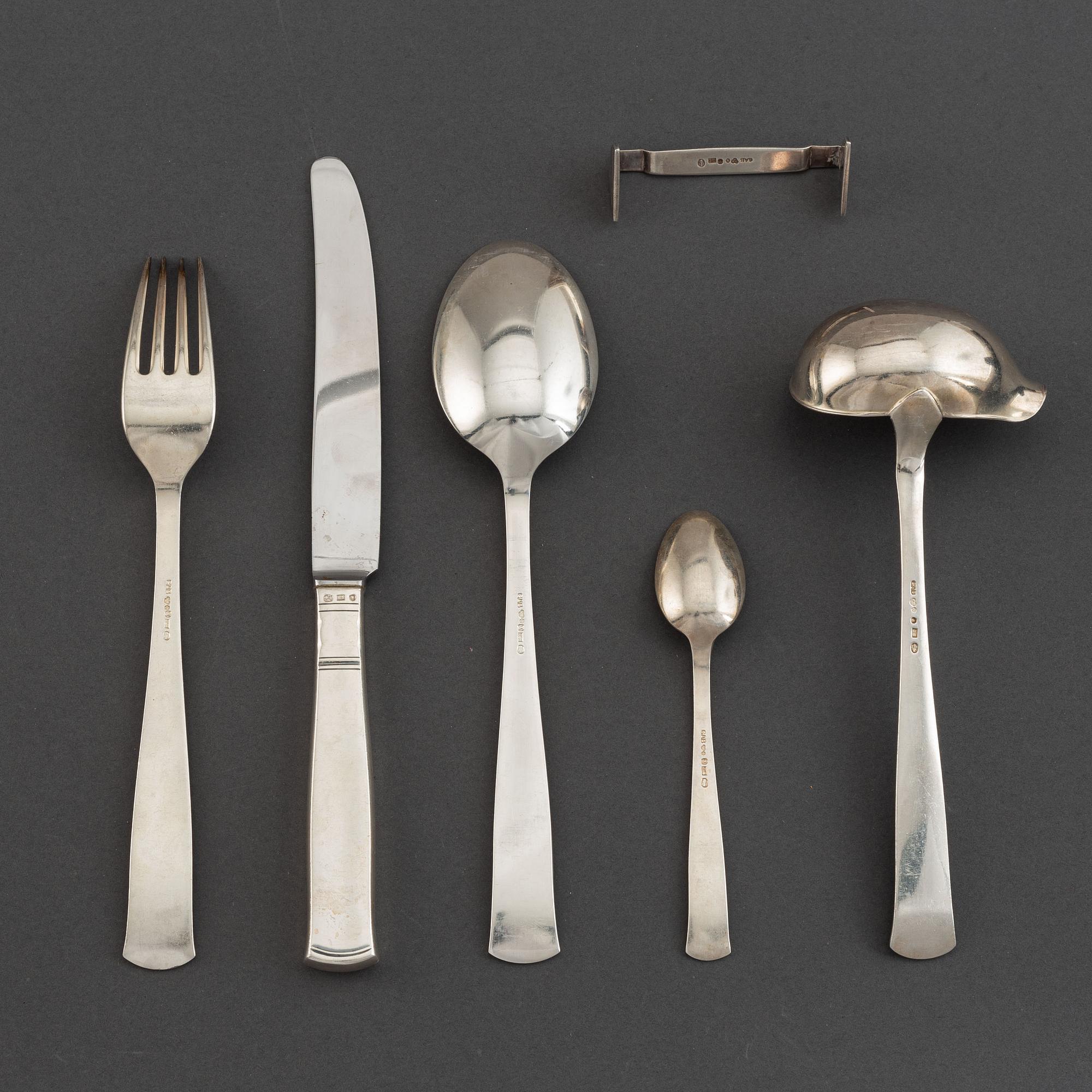 Jacob Ängman, silver cutlery 'Rosenholm' (25 pc), GAB.