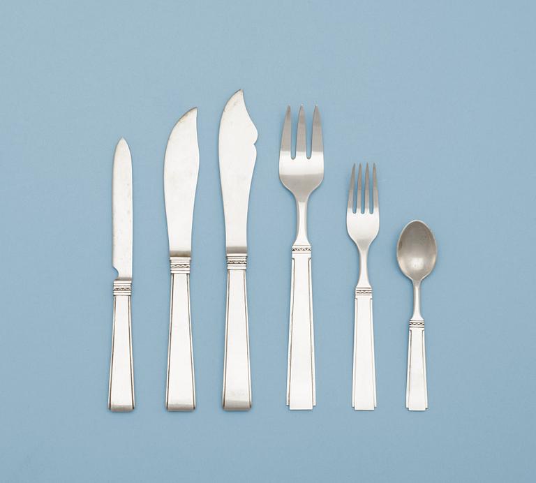 An Atelier Borgila set of 36 pcs silver flatware, Stockholm 1951-55.