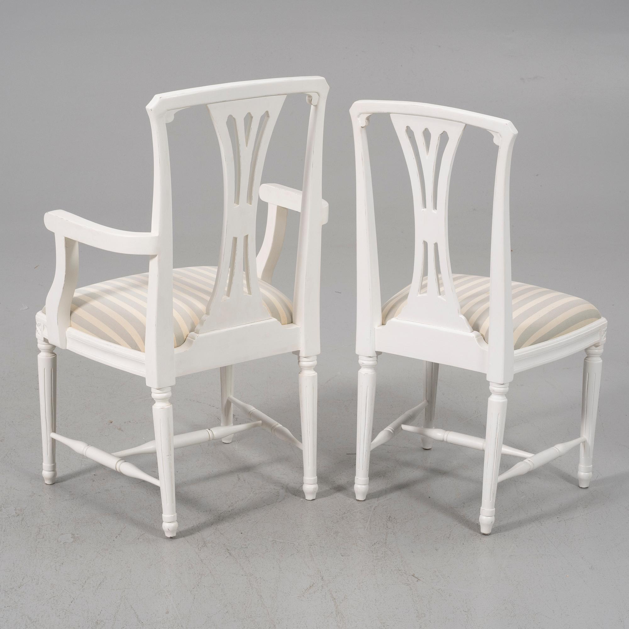 Chairs, 12+2, Gustavian style, Geromar.