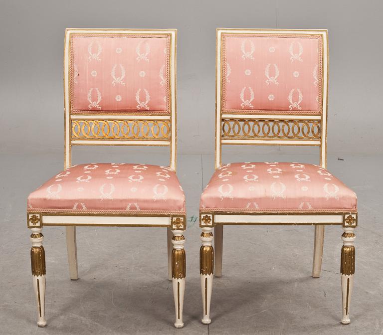 SOFFA och STOLAR, ett par, sengustaviansk stil, tidigt 1900-tal.