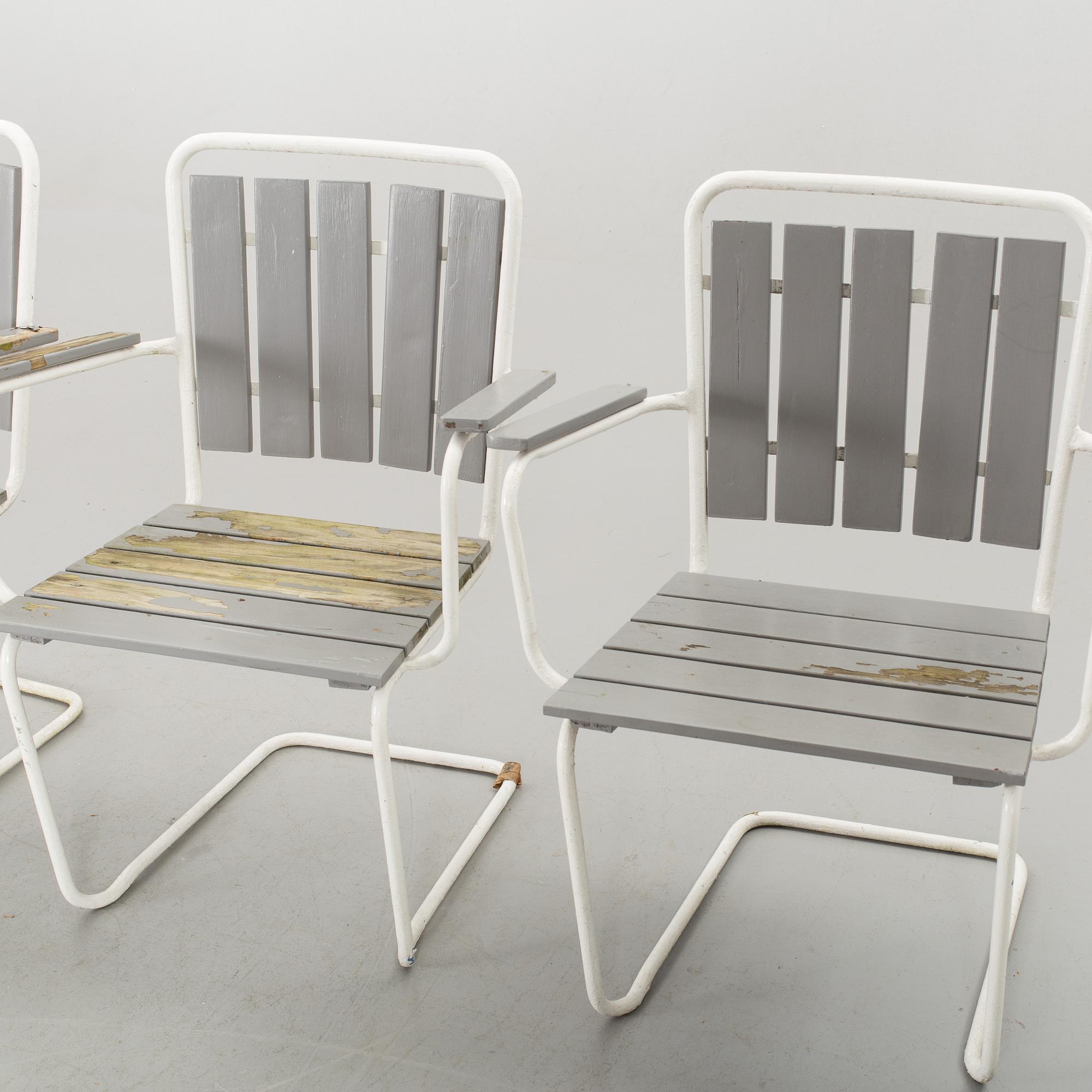 TRÄDGÅRDSMÖBLEMANG, 5 delar, 1900-talets andra hälft.