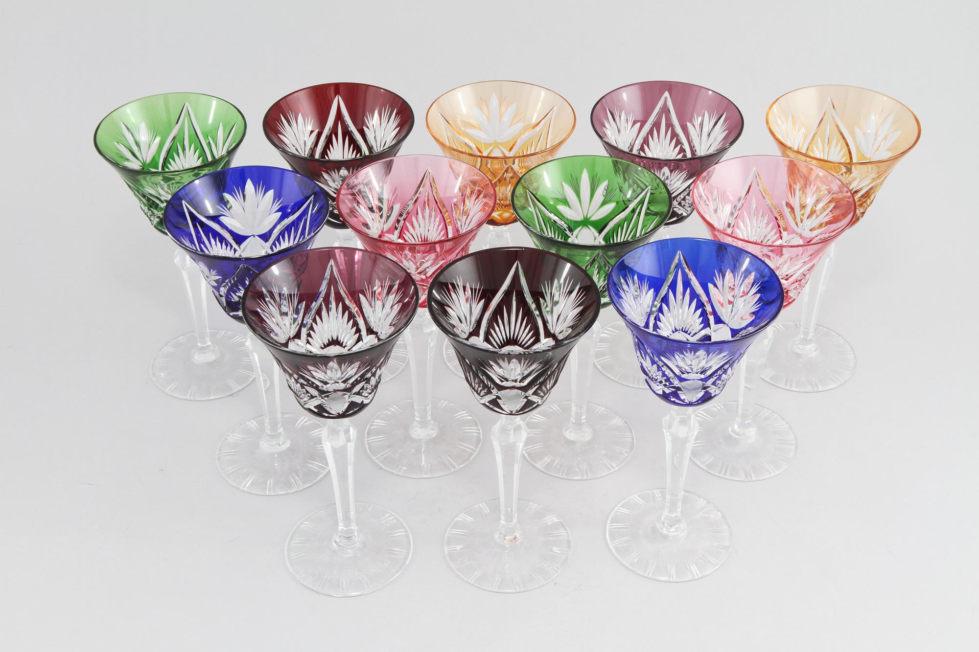 VINGLAS, 12 st, glas, 1900-tal.