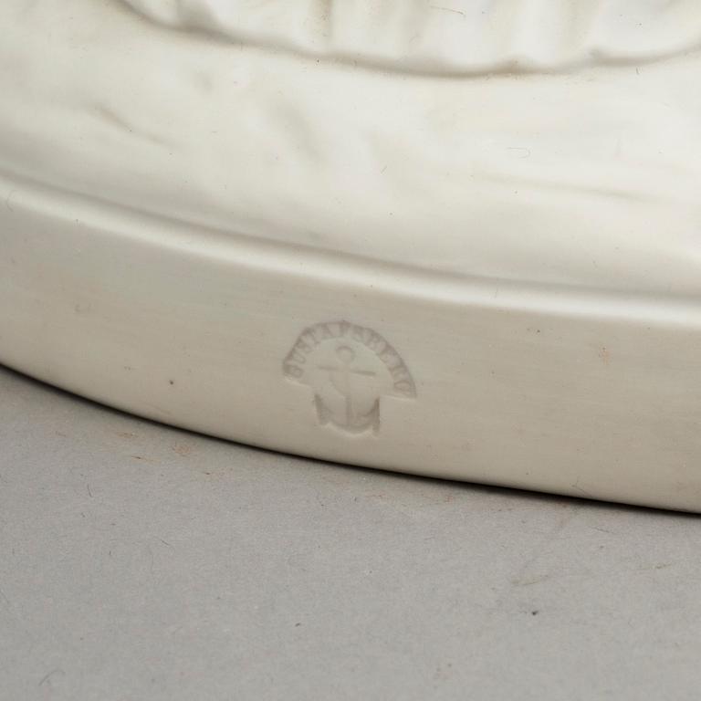 TWO PARIAN FIGURES, one marked Gustafsberg.