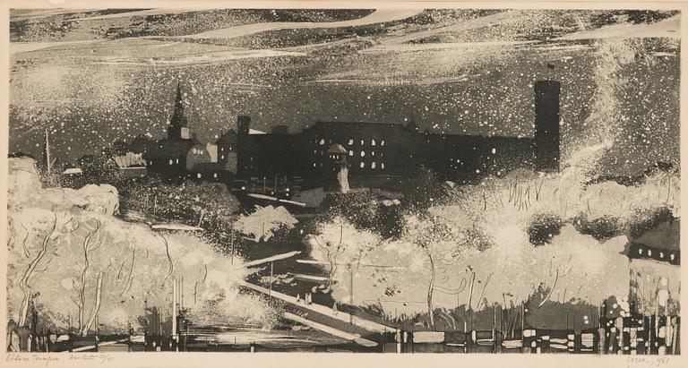 Evald Okas, aquatint, signed and dated 1961, numbered 21/40.