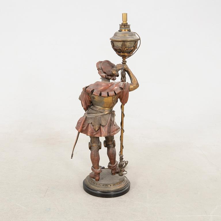 Decorative sculpture/floor oil lamp circa 1900.