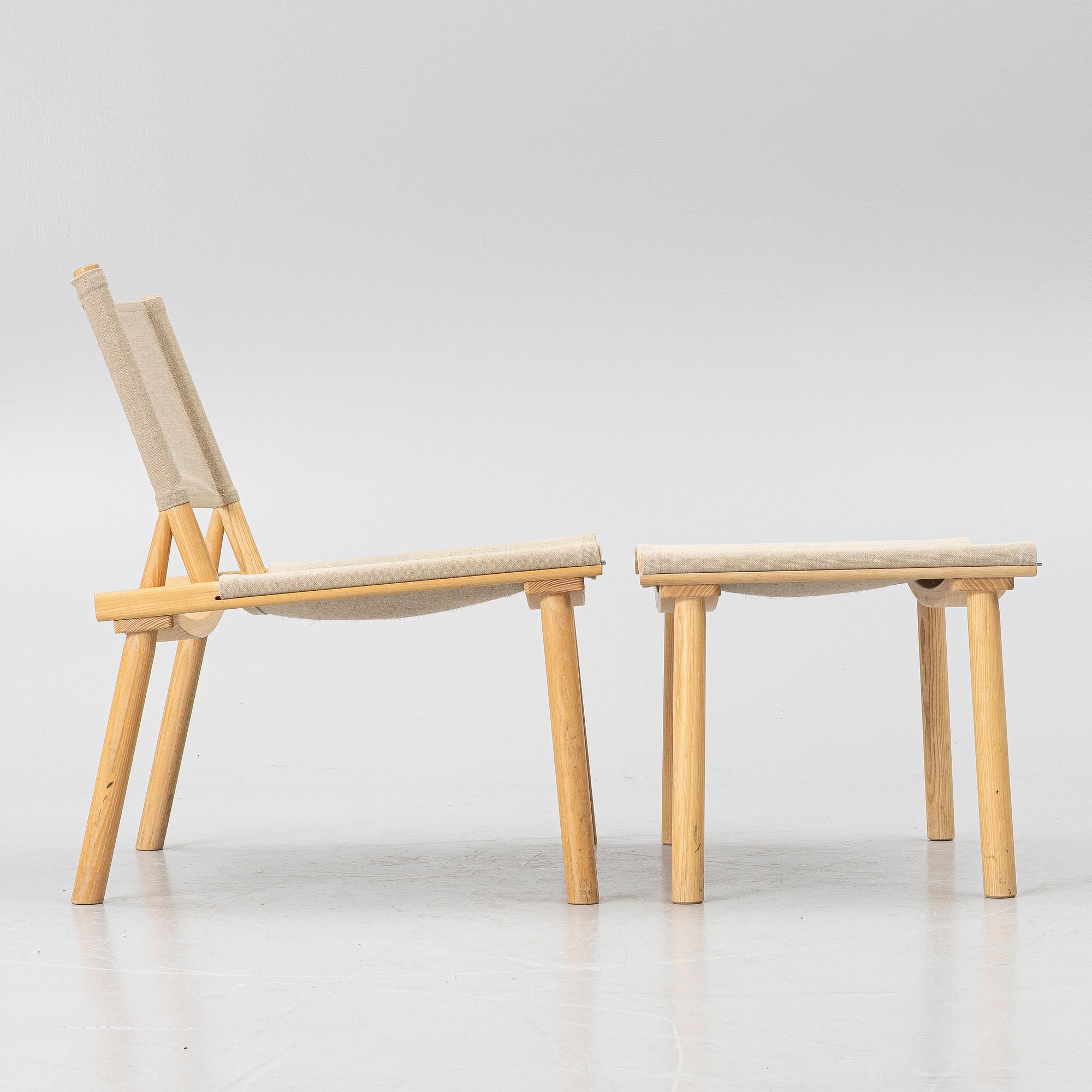 Jasper Morrison & Wataru Kumano, fåtölj med fotpall, "December Chair" Nikari, Finland.