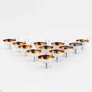 Punchmuggar, 12 st, silver, Cesons, Göteborg 1974 samt 1995.