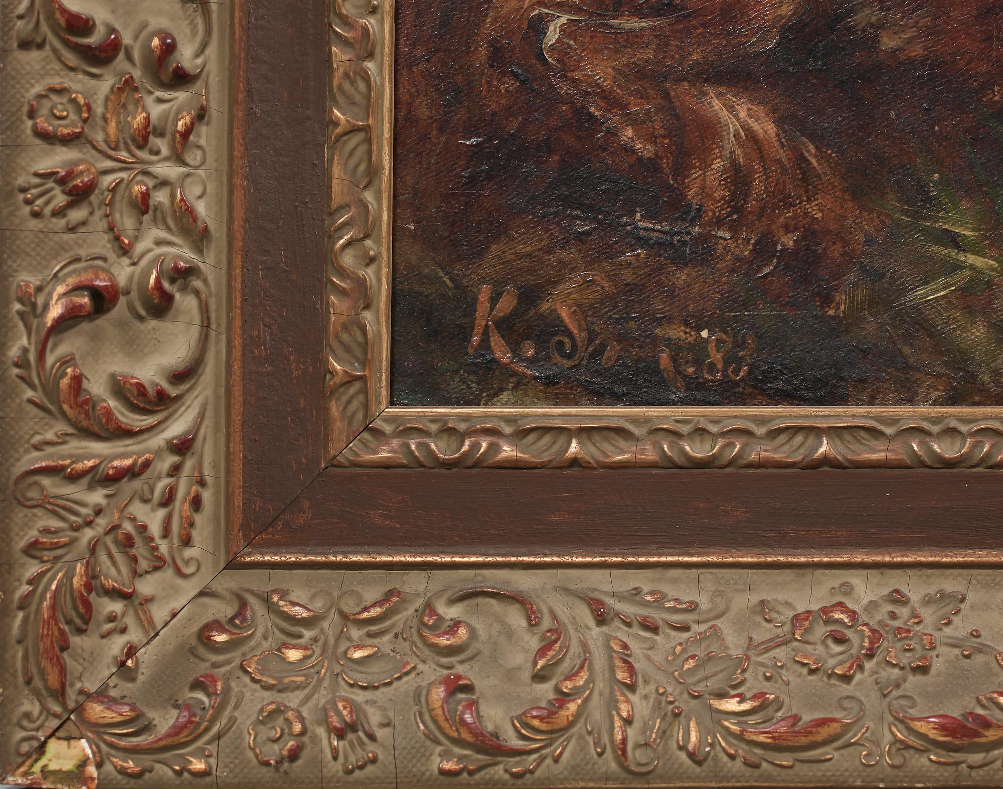 OKÄND KONSTNÄR, olja på duk, mongramsign o dat -83.