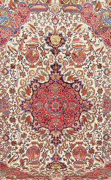 A CARPET Figural Kashmar, around 390 x 295 cm.