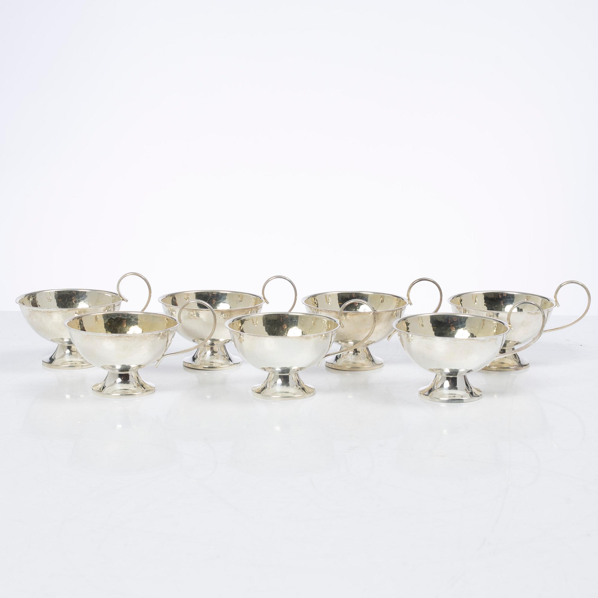 Punch mugs, 7 pcs, silver, Ceson Guldvaru Ab, Gothenburg 1960-1967.