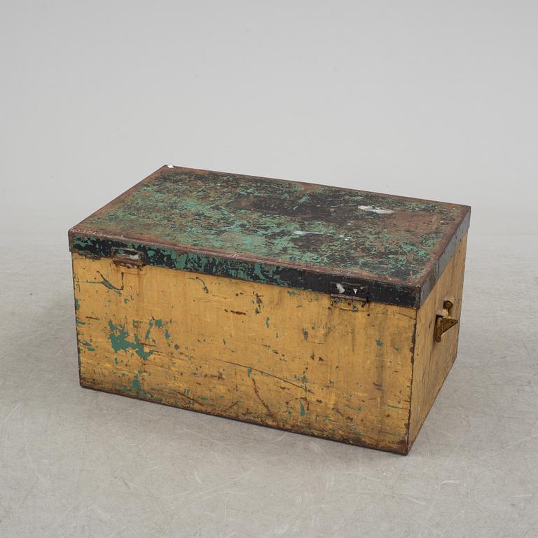 An early 20th century sheat metal chest.
