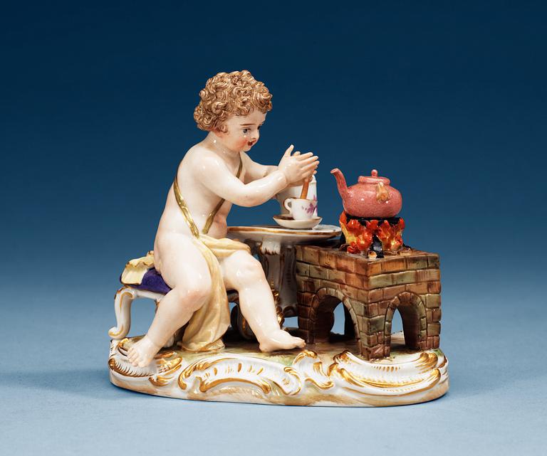 A Meissen figure representing winter, second half of 19th Century.