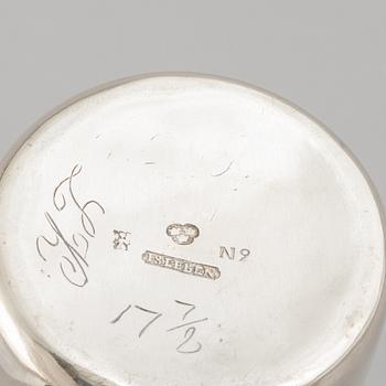 A Swedish late 18th century parcel-gilt silver beaker, mark of Anders Isleben, Norrköpimng 1795.