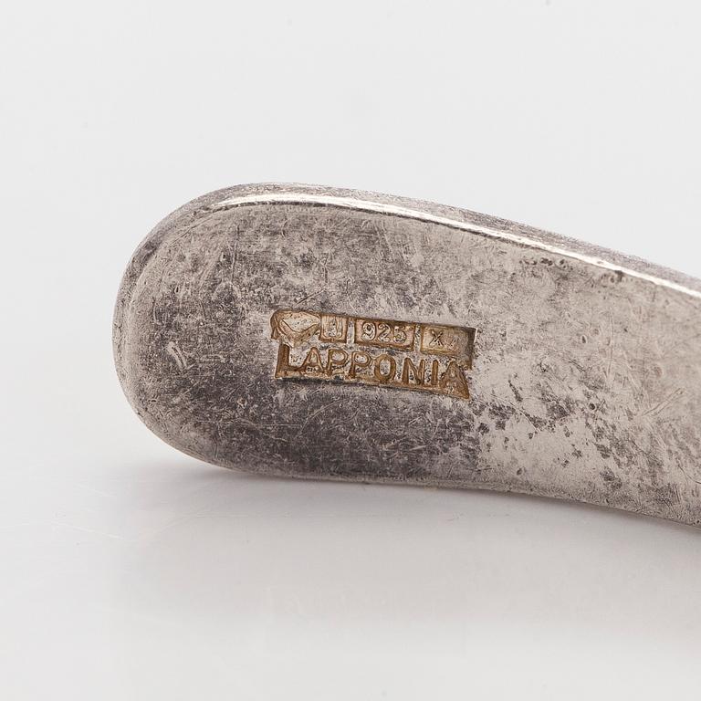 Björn Weckström, a sterling silver and acrylic 'Salamander' bracelet. Lapponia 1975.