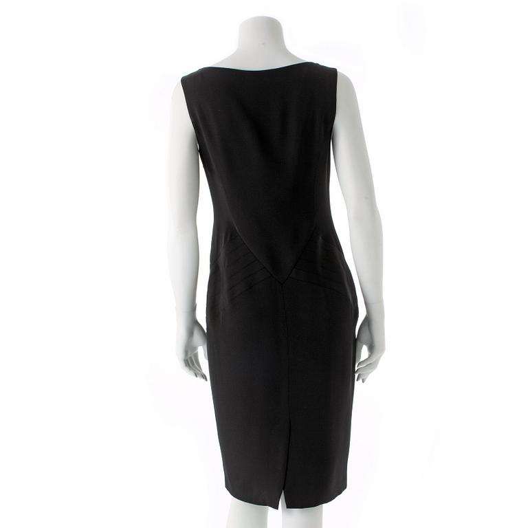 RALPH LAUREN, a two-piece black dress consisting of jacket and dress.