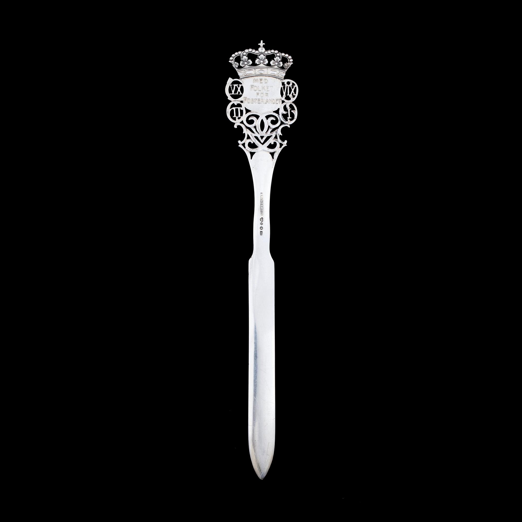 BREVKNIV, silver, K. Anderson, Stockholm, 1914. Totalvikt 38 g.