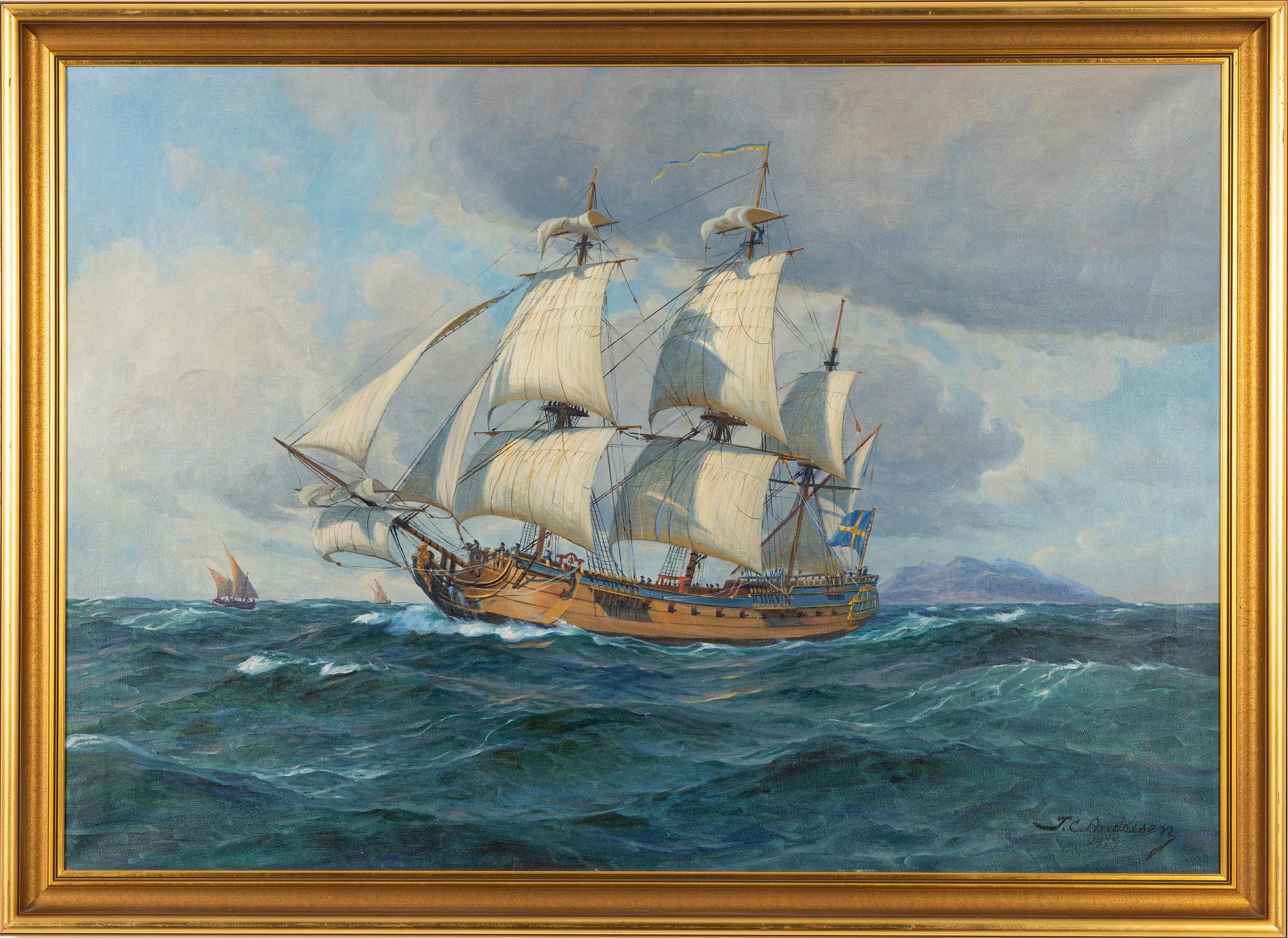 Jens Christian Andresen, oil on canvas, signed. dated 1937.