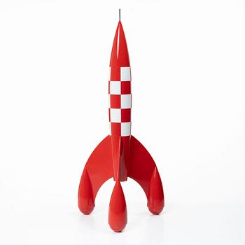 Raket, Tintin, lackerad resin, märkt undertill, Hergé / Moulinsart.