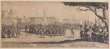 JACQUES CALLOT, the complete set of 18 etchings, 1633, second and third state mixed in the set.