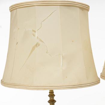 Einar Bäckströms Metallvarufabrik, bordslampor, ett par, modell 5510, Malmö, 1900-talets mitt.