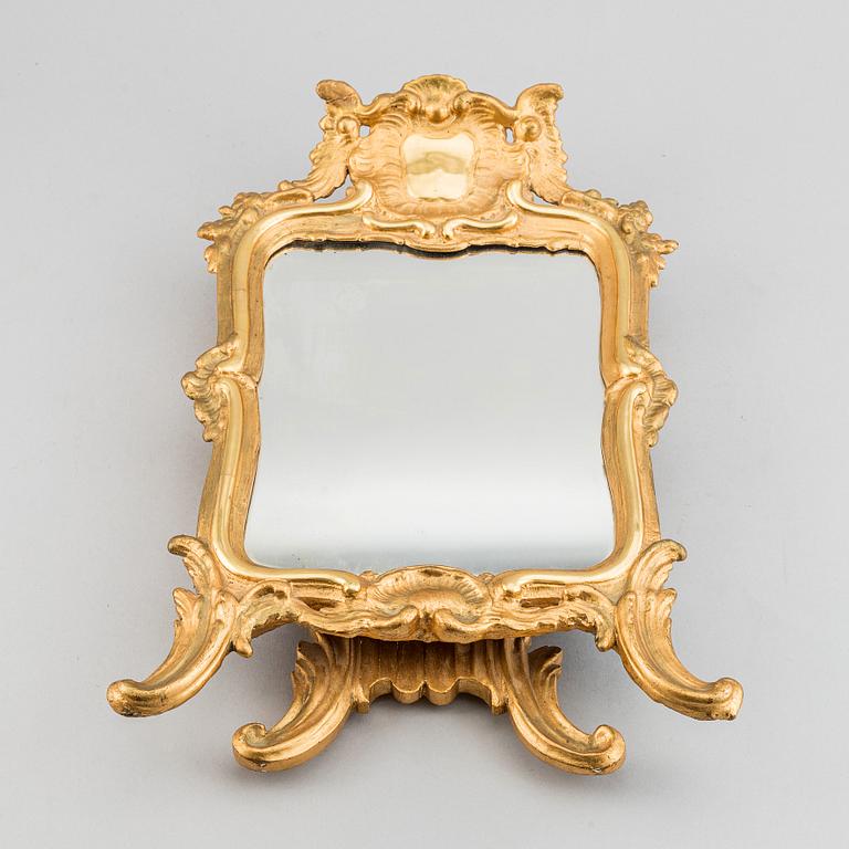 A Swedish Rococo dressing table mirror, second half of the 18th Century.