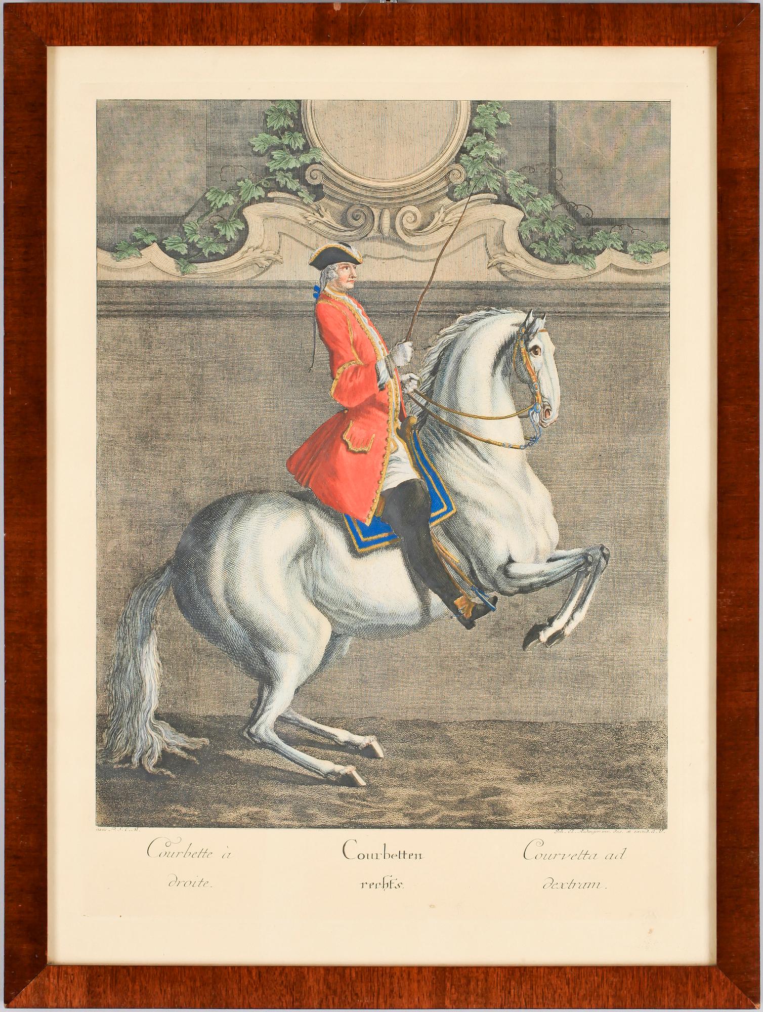 JOHANN ELIAS RIDINGER, efter, gravyrer, 9 st, omkr 1900.